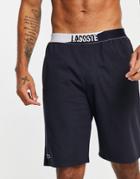 Lacoste Logo Waistband Lounge Shorts In Navy