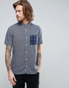 Element Dale Short Sleeve Shirt Gingham Check Buttondown In Blue - Blue