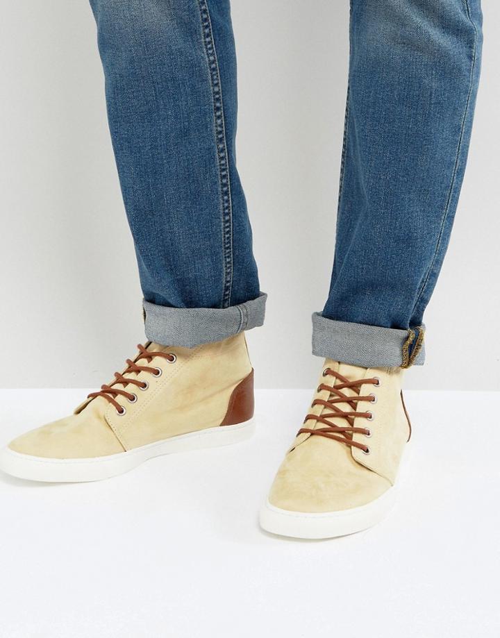 Asos Casual Boots In Stone Faux Suede - Stone