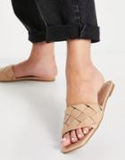 Raid Eleah Braided Flat Sandals In Beige-neutral