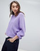 Gestuz Adel Pullover Fluffy Sweater - Purple