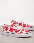 Vans Authentic Valentine Hearts Sneakers In Red/white-pink