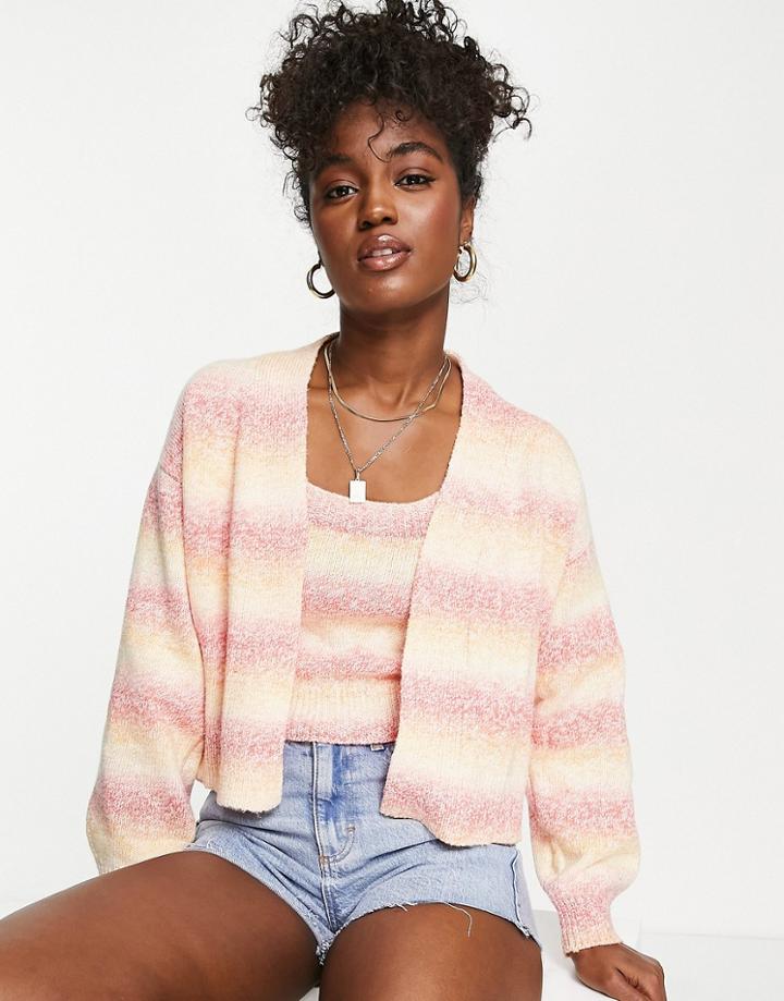 Urban Bliss Cardigan In Orange Ombre - Part Of A Set-multi