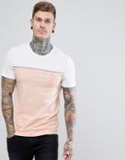 Original Penguin Pique Jersey Mix T-shirt Piped Small Logo In Orange Marl - Orange