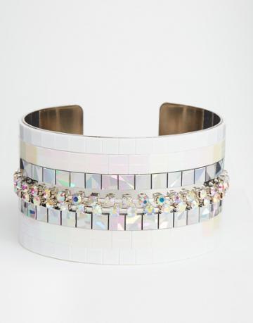 Suzywan Deluxe Holographic Love Cuff Bracelet - Holographic Milk