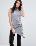 Y.a.s Ruche Tunic Top - Gray