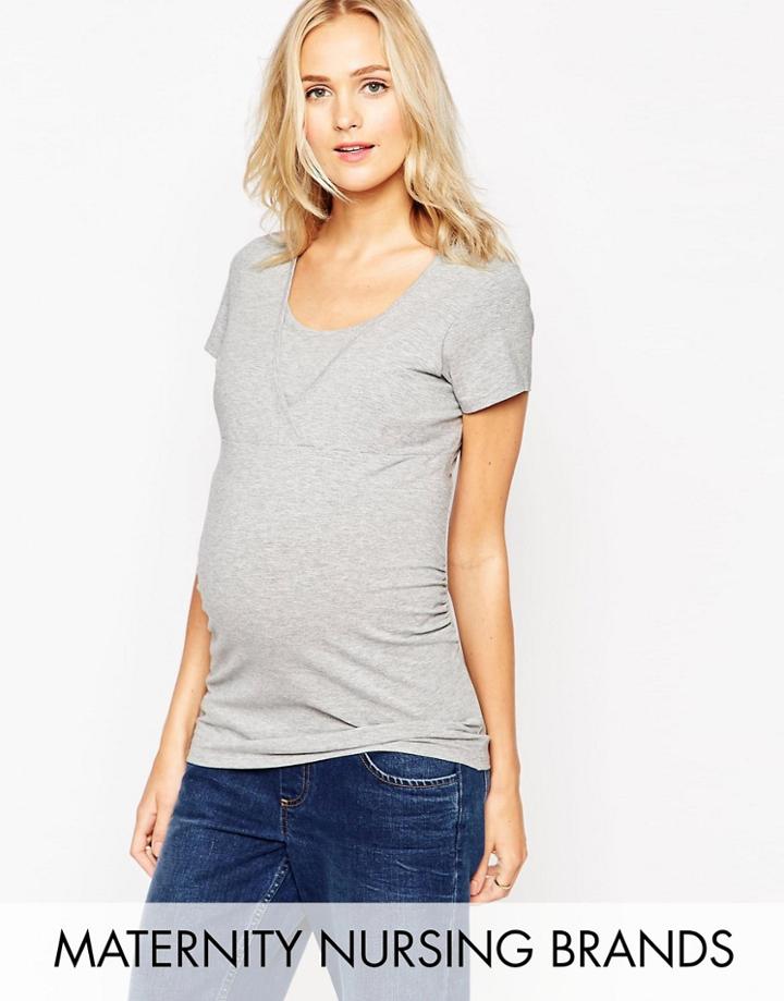 New Look Maternity Nursing Tee - Gray