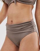 Pour Moi Fold Over Bikini Bottom In Pewter-gold