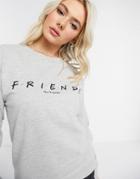 Asos Design Sweatshirt With Friends Motif-grey