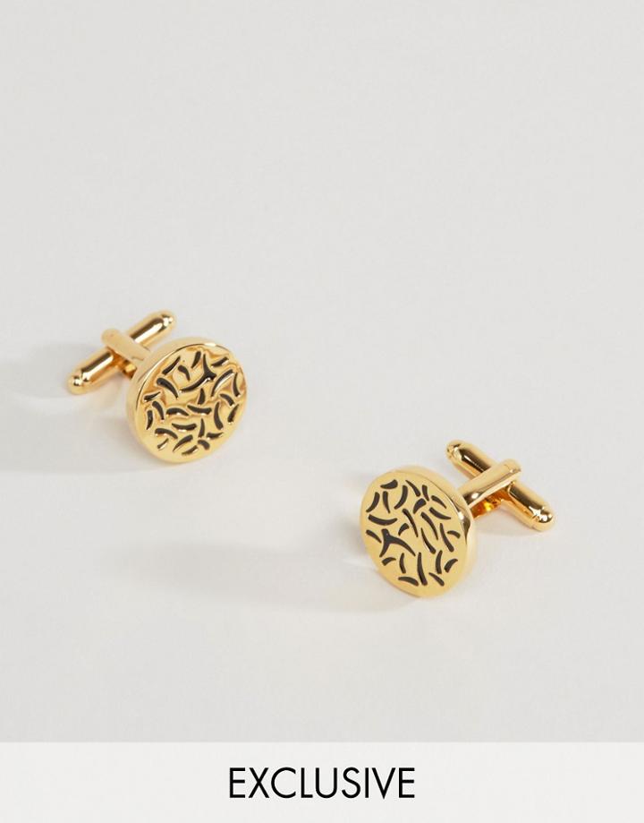 Reclaimed Vintage Gold Bamboo Cufflinks - Gold
