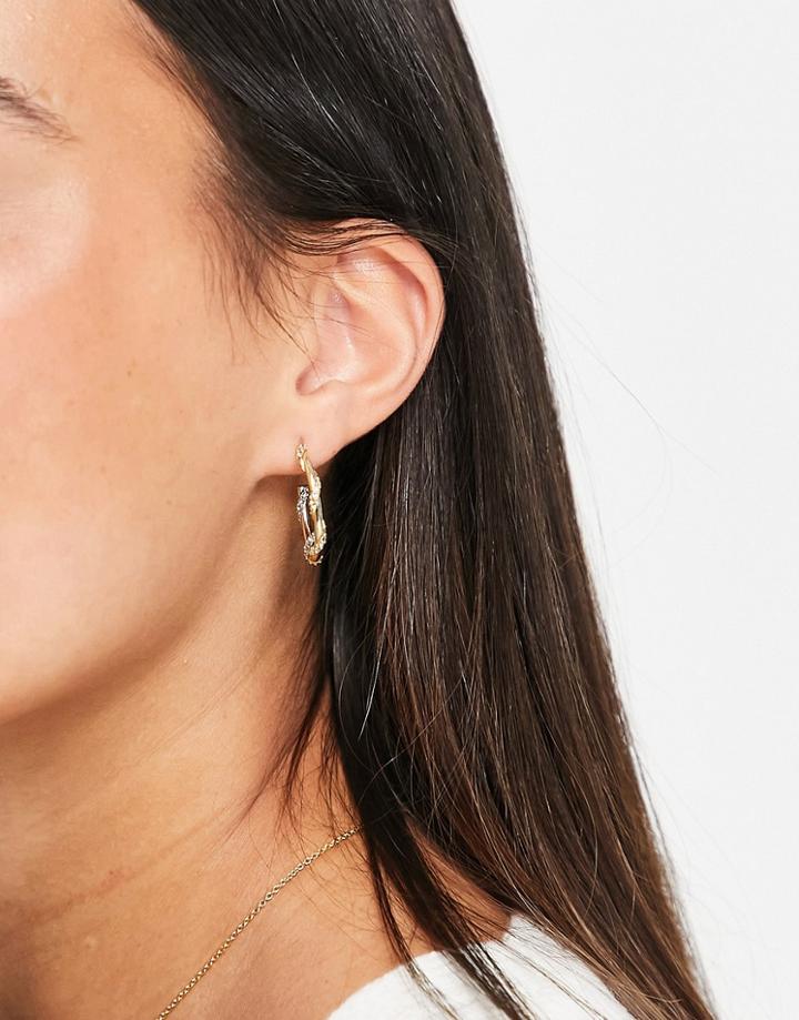 & Other Stories Brass Embellished Hoop Earrings In Gold - Gold