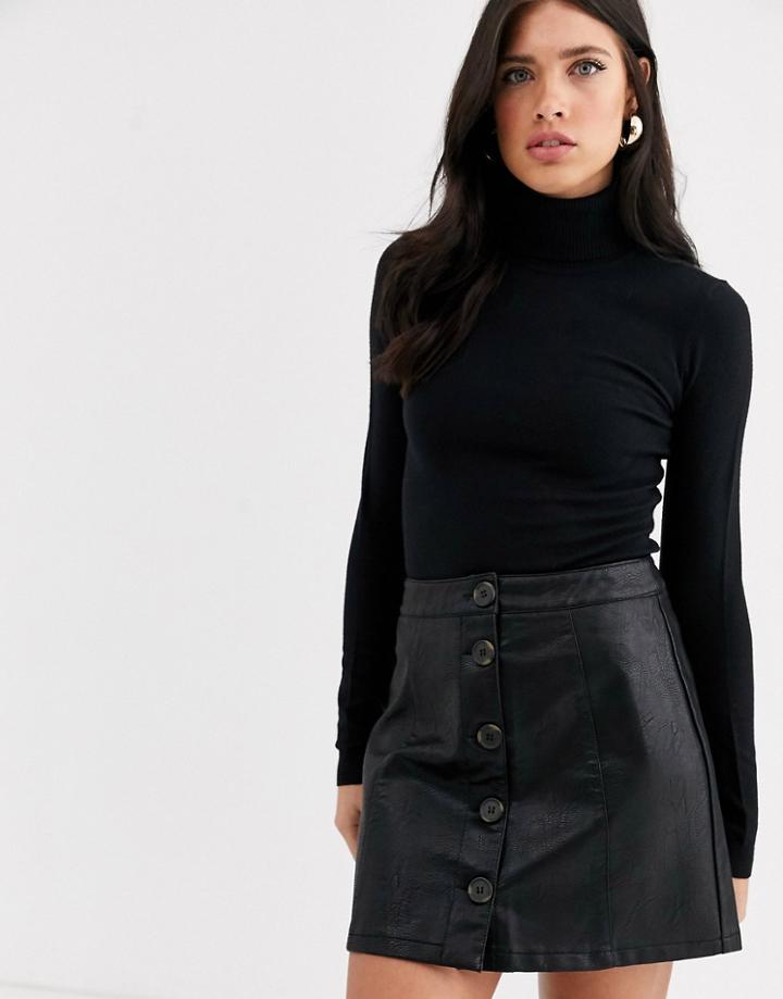 Vero Moda Roll Neck Sweater-black