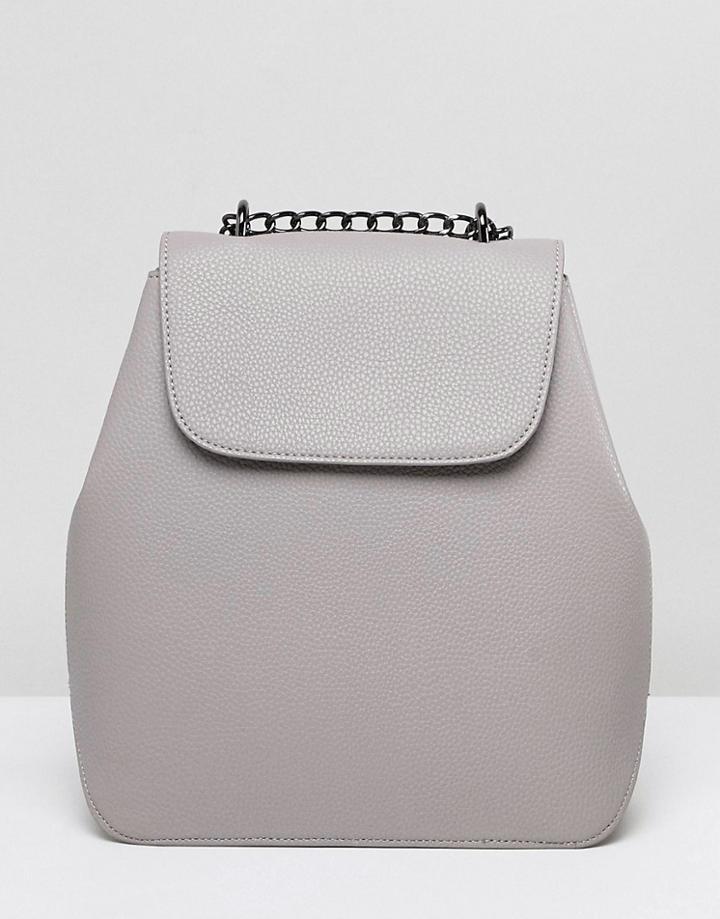 Asos Design Chain Strap Backpack - Gray