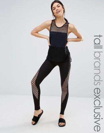 Quontum Tall Side Mesh Insert Legging - Black