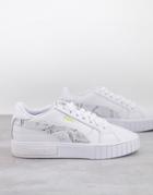 Puma Cali Star Sneakers In White And Snake