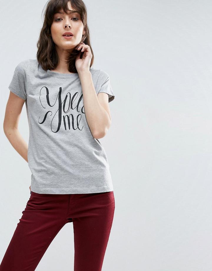 Jdy Shay Printed Who T-shirt - Gray