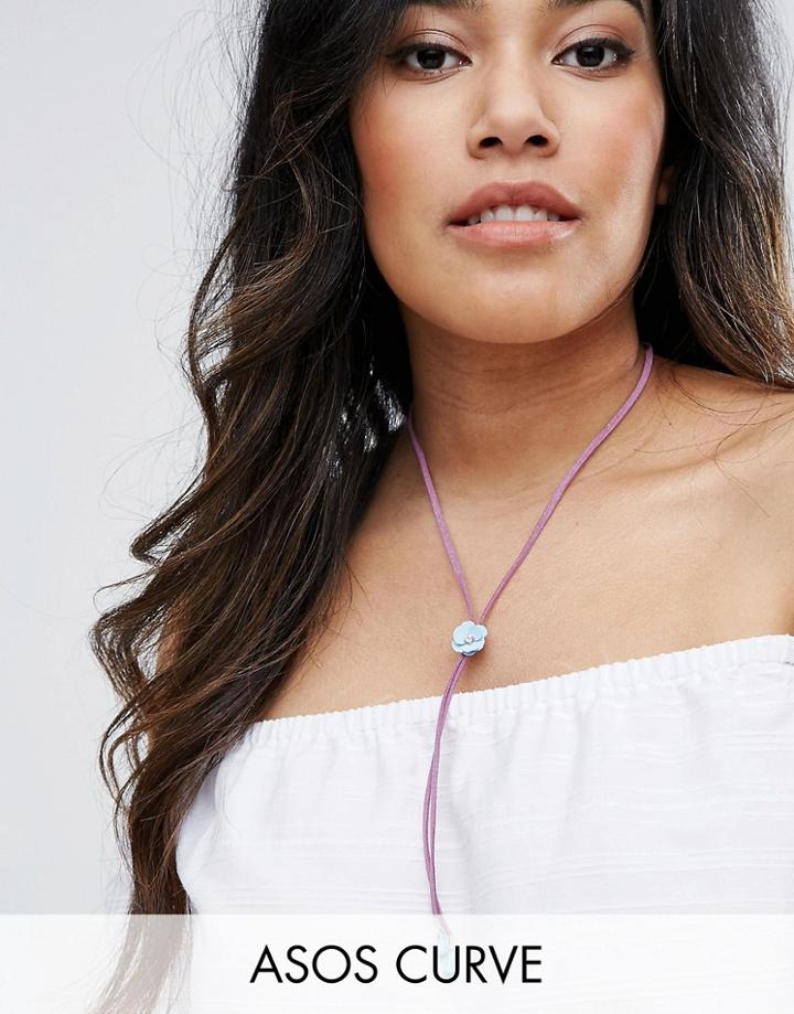 Asos Curve Flower Choker Bolo Necklace - Multi