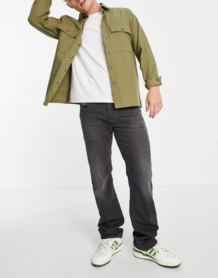 Diesel Larkee-x Straight Fit Jeans In Dark Gray-grey