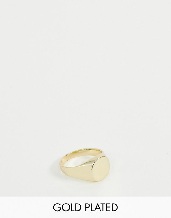 Asos Design Gold Plated Pinky Ring - Gold