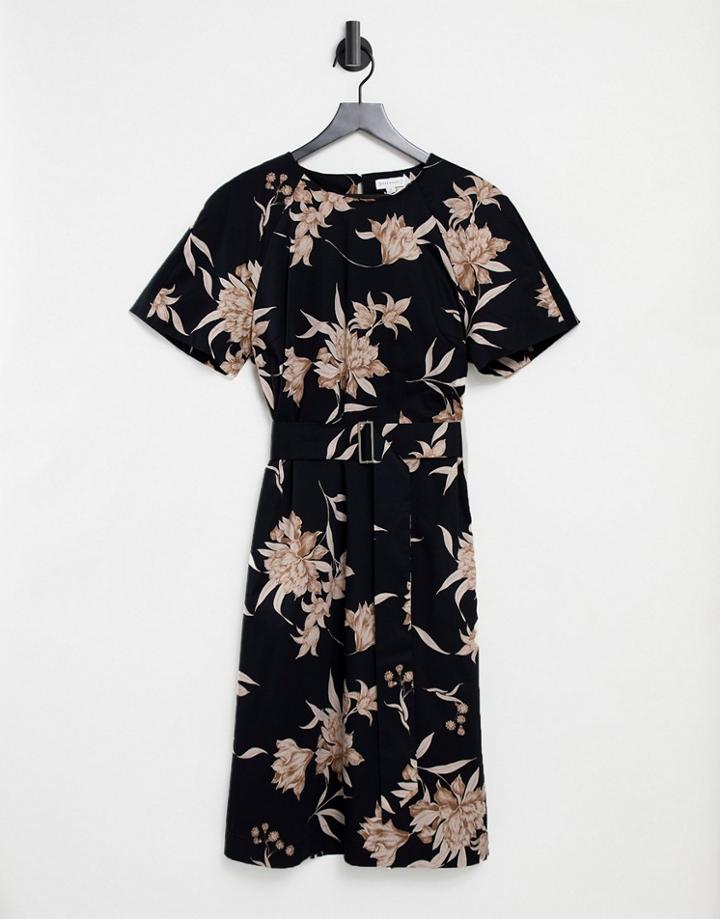 Warehouse Sylvie Floral Belted Dress In Multi