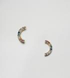 Shashi 18k Gold Plated Rainbow Pave Stud Earrings - Multi