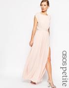 Asos Petite Embellished Waist Maxi Dress - Nude