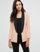 Unique 21 Tailored Blazer With Contrast Trim - Pink