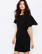 Y.a.s Greek Stitch Dress With Frill Sleeve - Black