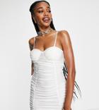 Parisian Tall Ruched Bust Cup Mini Body-conscious Dress In White