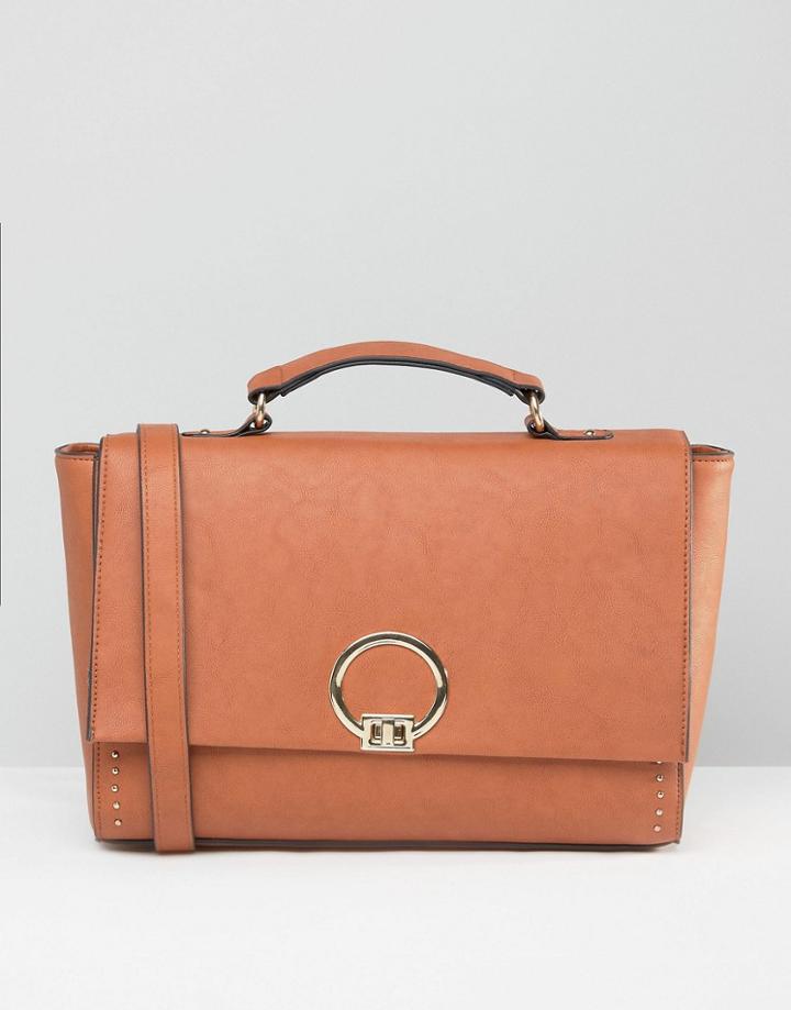 Asos Satchel Bag With Metal Lock - Multi