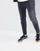 Asos Design Recycled Tapered Jeans In Washed Black - Gray