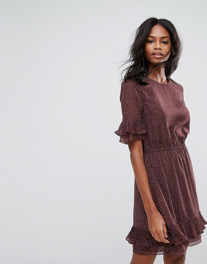 Y.a.s Drift Spot Dress - Brown