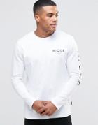 Nicce London Long Sleeve T-shirt With Camo Sleeve Print - White