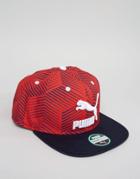 Puma Color Block Snapback Cap - Red