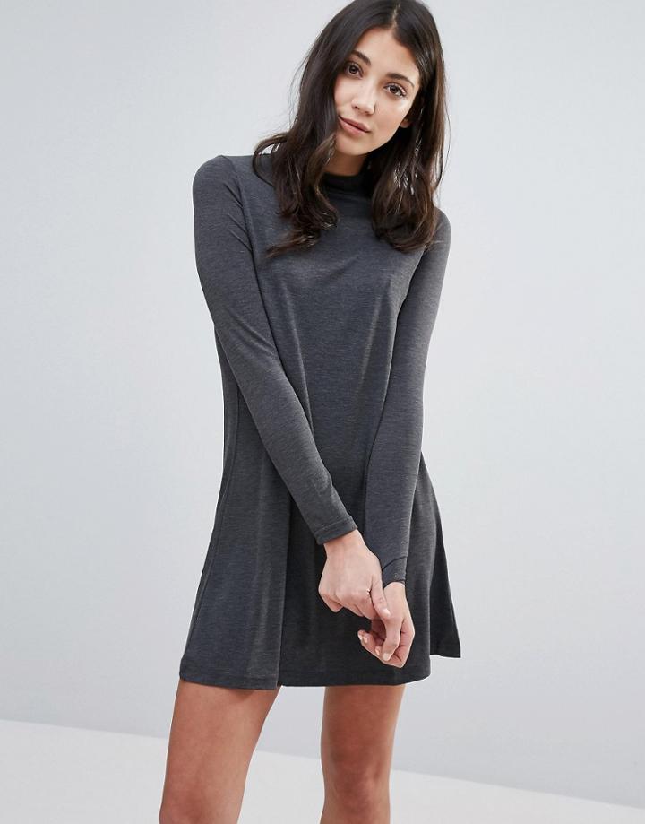 Brave Soul Jersey Swing Dress - Gray