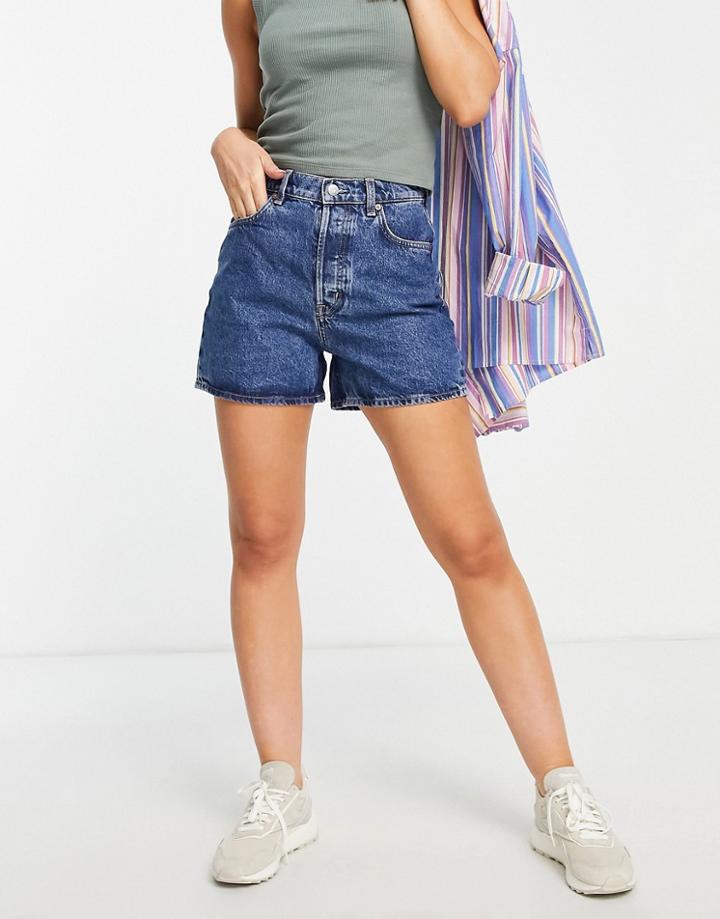 & Other Stories Forever Cotton Denim Shorts In River Blue - Mblue