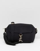 Yoki Crossbody Bag With Buckle Front Detail - Black