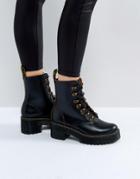 Dr Martens Leona Hiker Chunky Lace Up Ankle Boots - Black