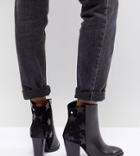 Tommy Hilfiger Leather Heeled Ankle Boots - Black