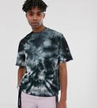 Collusion Tie-dye T-shirt With Tabs In Black - Black