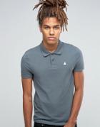 Asos Pique Polo With Embroidery In Murky - Blue