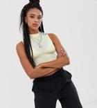 Collusion High Neck Crop Top-yellow