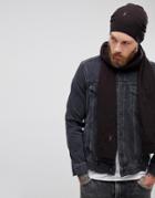 Allsaints Fen Beanie And Scarf Giftset In Lambswool Blend - Red