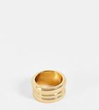 Asos Design 14k Gold Plated Ring In Triple Row Design
