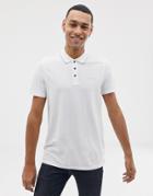 Ted Baker Polo Shirt With Tipped Collar In White - White