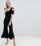 Asos Petite Tailored Soft Fluted Pants - Black