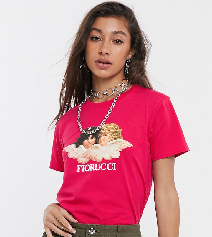 Fiorucci Vintage Angels T-shirt In Ruby Red