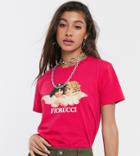 Fiorucci Vintage Angels T-shirt In Ruby Red