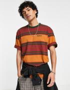 Kickers Stripe Logo T-shirt In Brown