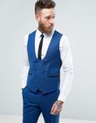 Noose & Monkey Skinny Tuxedo Vest - Blue